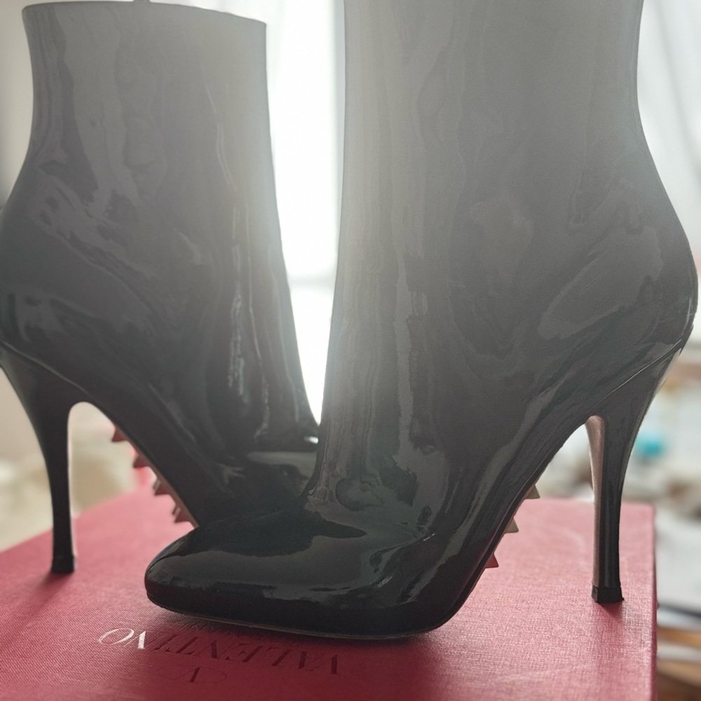 Valentino Rockstud Patent Leather Boots